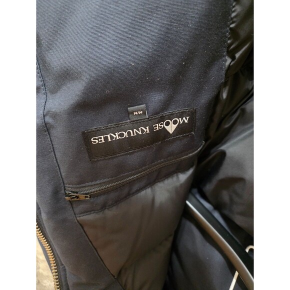 BRAND NEW Moose Knuckles Stirling Parka Jacket Mens Navy W/ White Fur Size: M - Picture 7 of 12